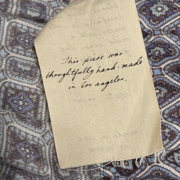 Raquel Allegra Easy Pants Trousers Sz 2 Blue Foulard High Rise Elastic Waistband - Picture 11 of 13